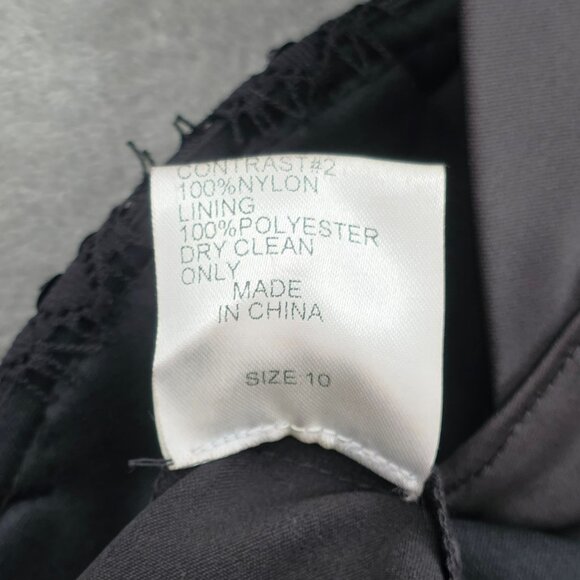 Tadashi Shoji Cocktail Sheath Dress 10 Black Beaded Lace Sweetheart Satin New - Picture 11 of 15